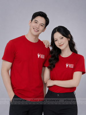 ÁO THUN CỔ TRÒN IDEAS TEAM MÀU ĐỎ